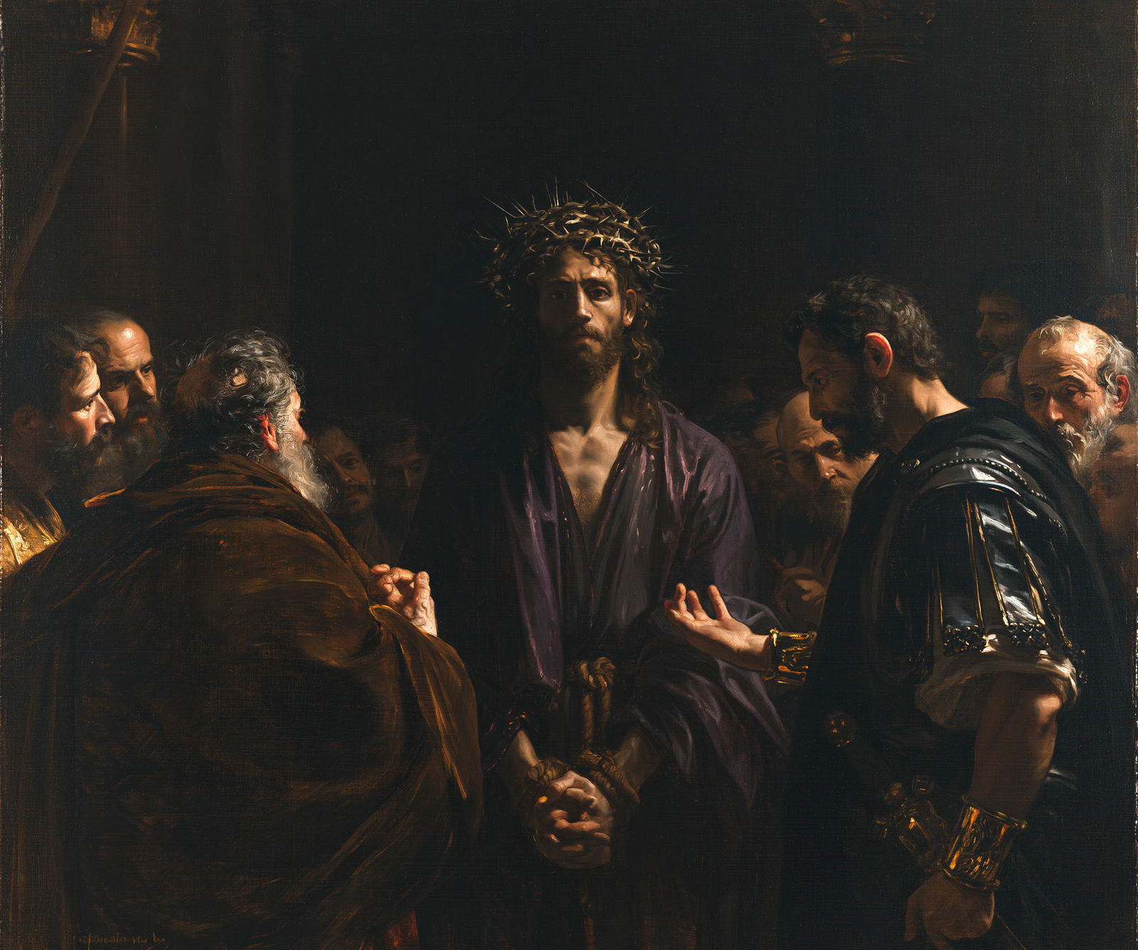 Christian work landscape - Ecce Homo - Black and gold - Alpha Christian Art