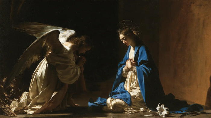 The Annunciation — The Fallen Lily beside the Blue Mantle