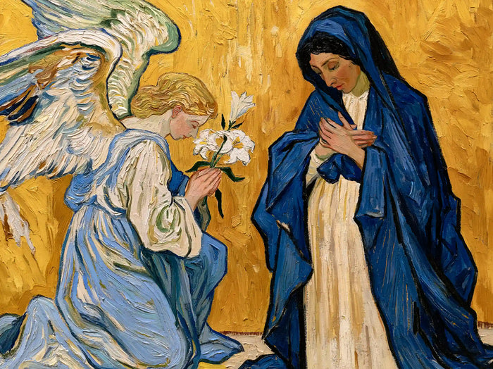 Annunciation before the Crimson Wall – Post-Impressionist Art · Landscape