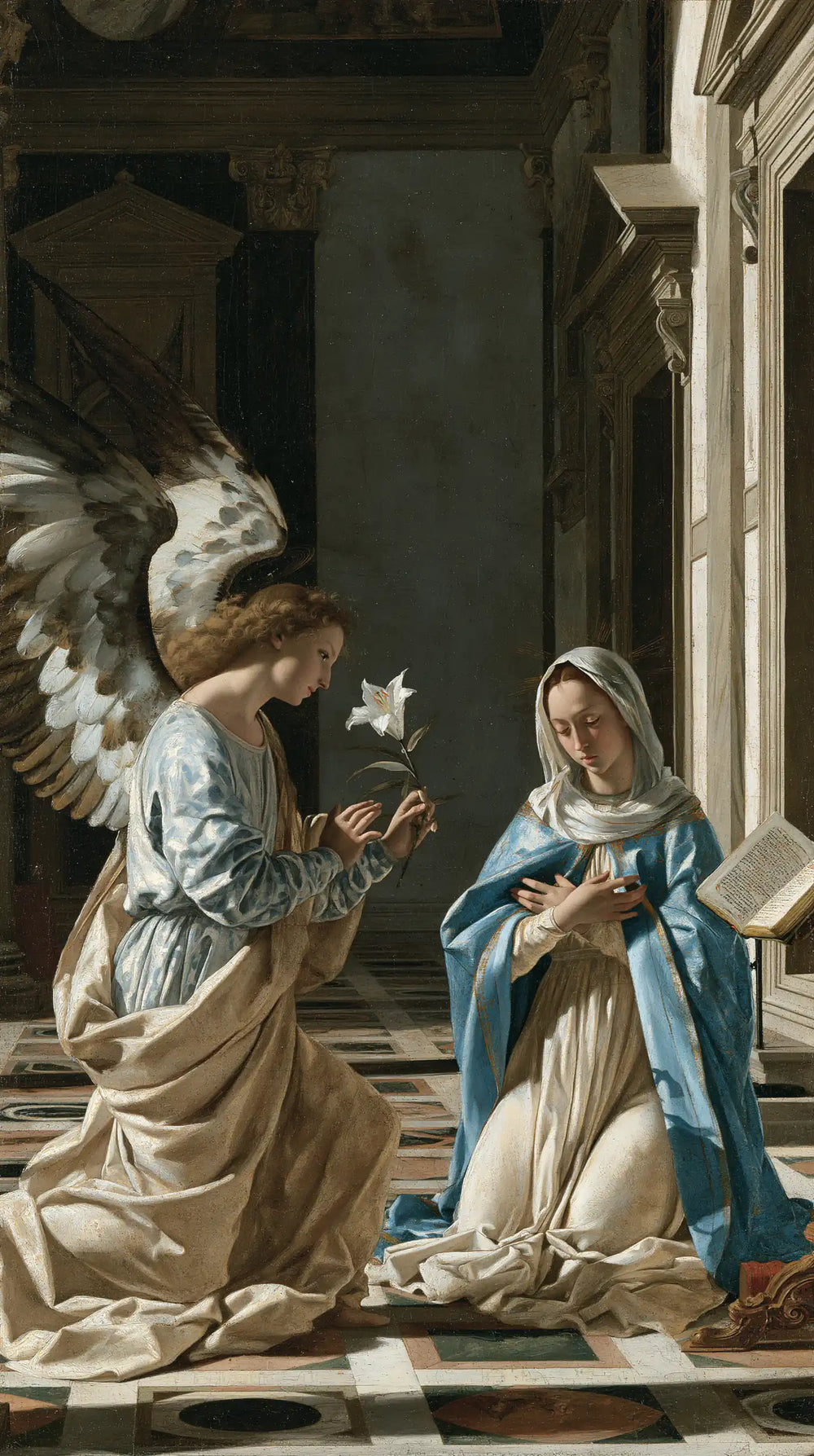 the Annunciation in Florentine Renaissance style in Florentine Renaissance style, portrait Christian artwork no. 3