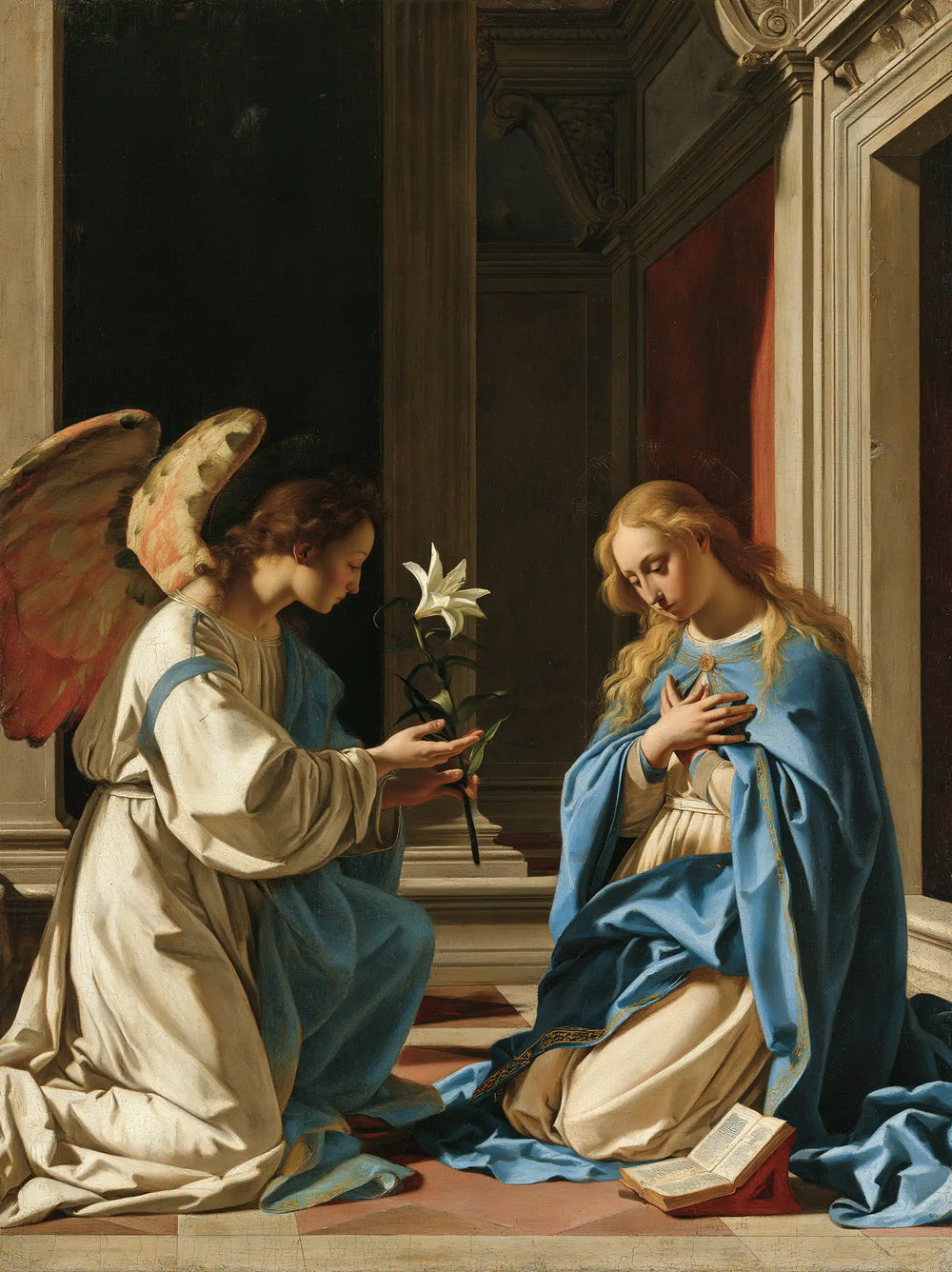 the Annunciation in Florentine Renaissance style in Florentine Renaissance style, portrait Christian artwork no. 18