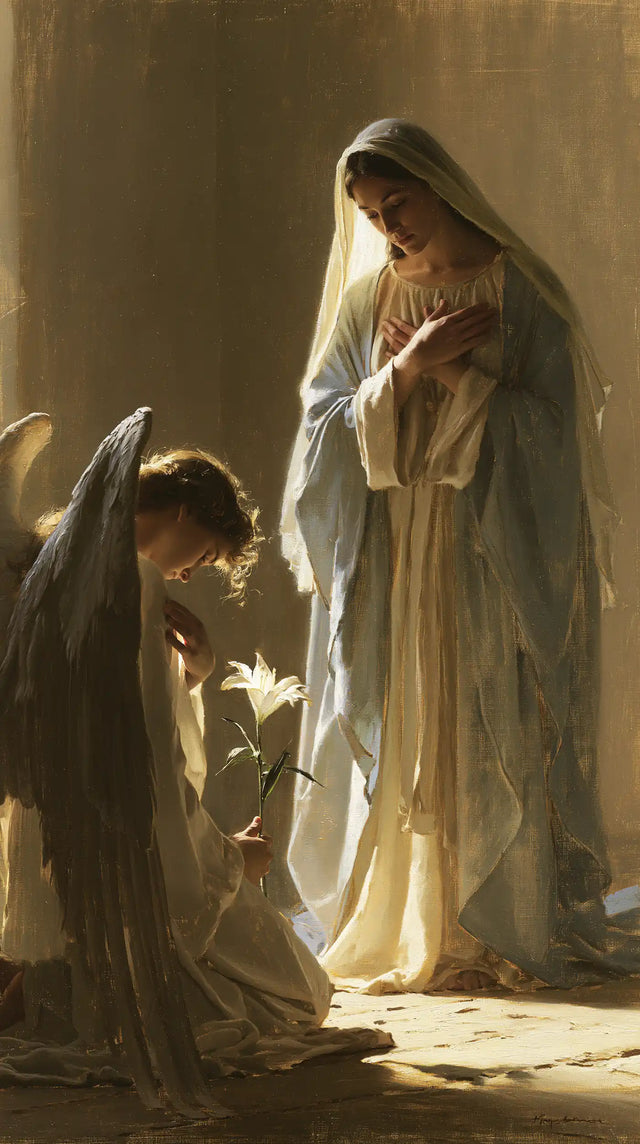 The Annunciation - Mary Kneeling before Gabriel · Portrait n° 1