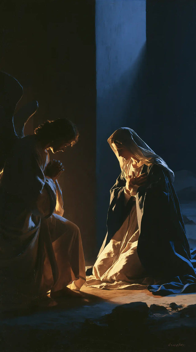 The Annunciation - Midnight Blue Chiaroscuro · Portrait n° 8