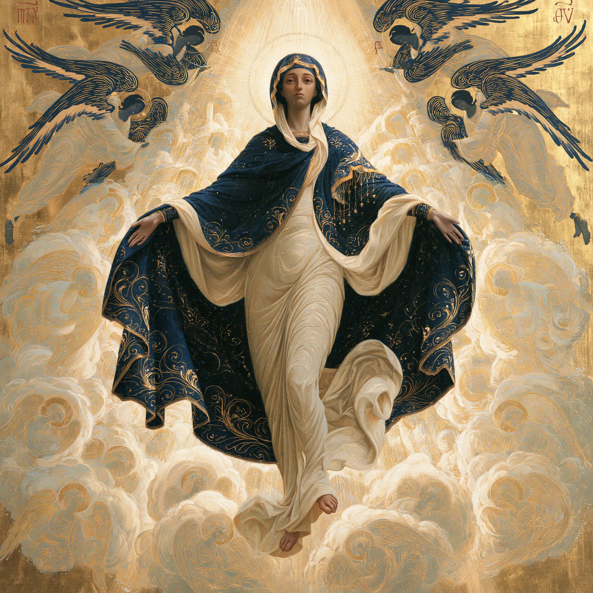 The Assumption of Mary — The Veil Spread Over Mother-of-Pearl