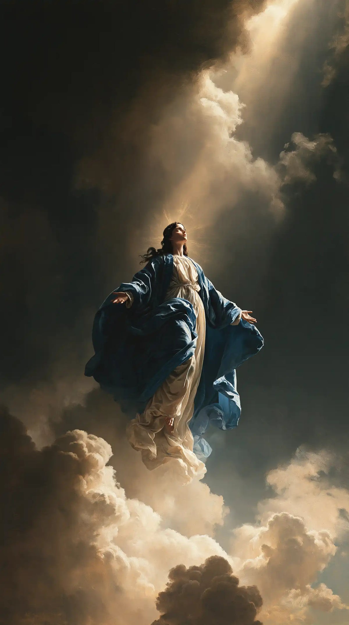 The Assumption of Mary — Small Grace Beneath the Distant Beam