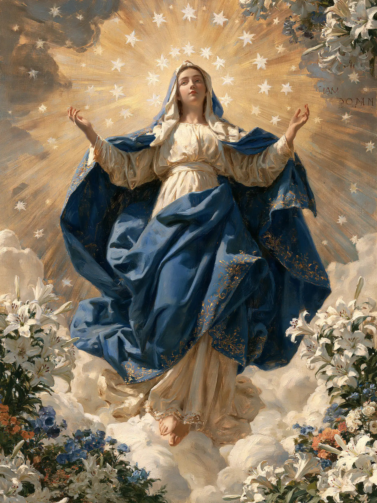 The Assumption of Mary — The Gesture in the Garden of Constellations