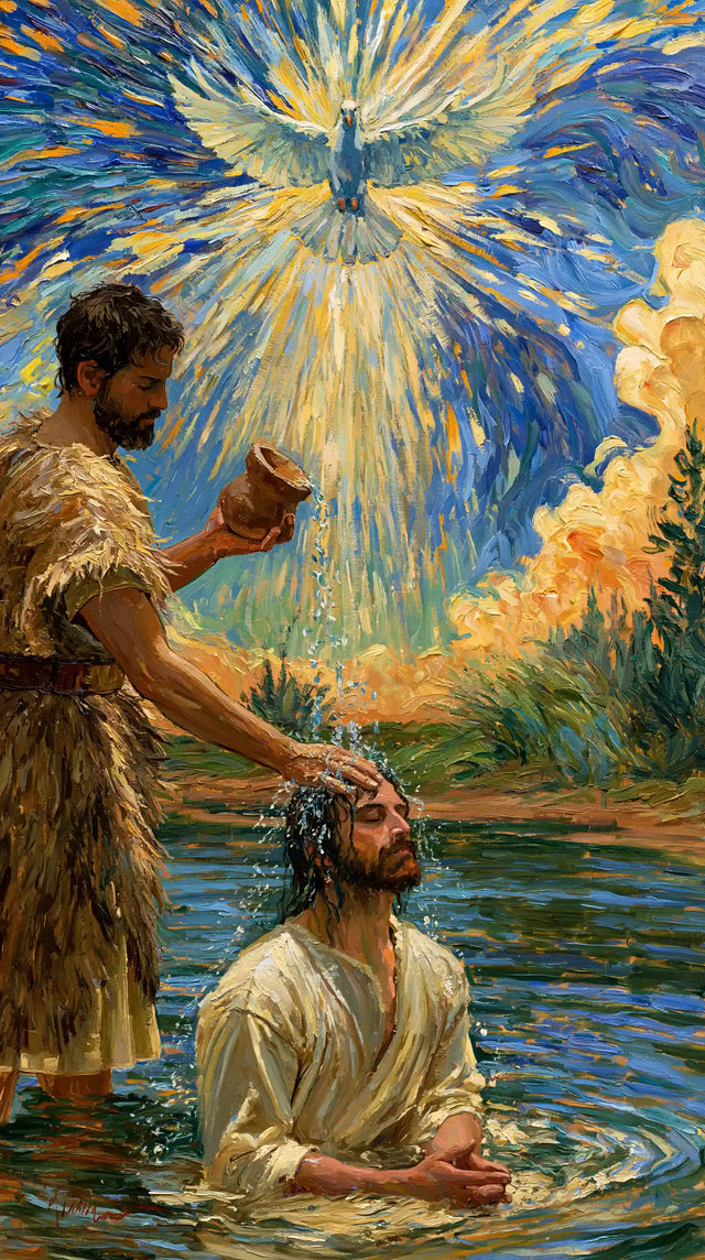 The Baptism of Jesus – Post-Impressionist · Kneeling in the Jordan · Portrait no. 4