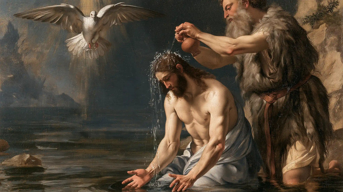 The Baptism of Jesus – Florentine Renaissance · Kneeling in the Jordan · Landscape no. 2
