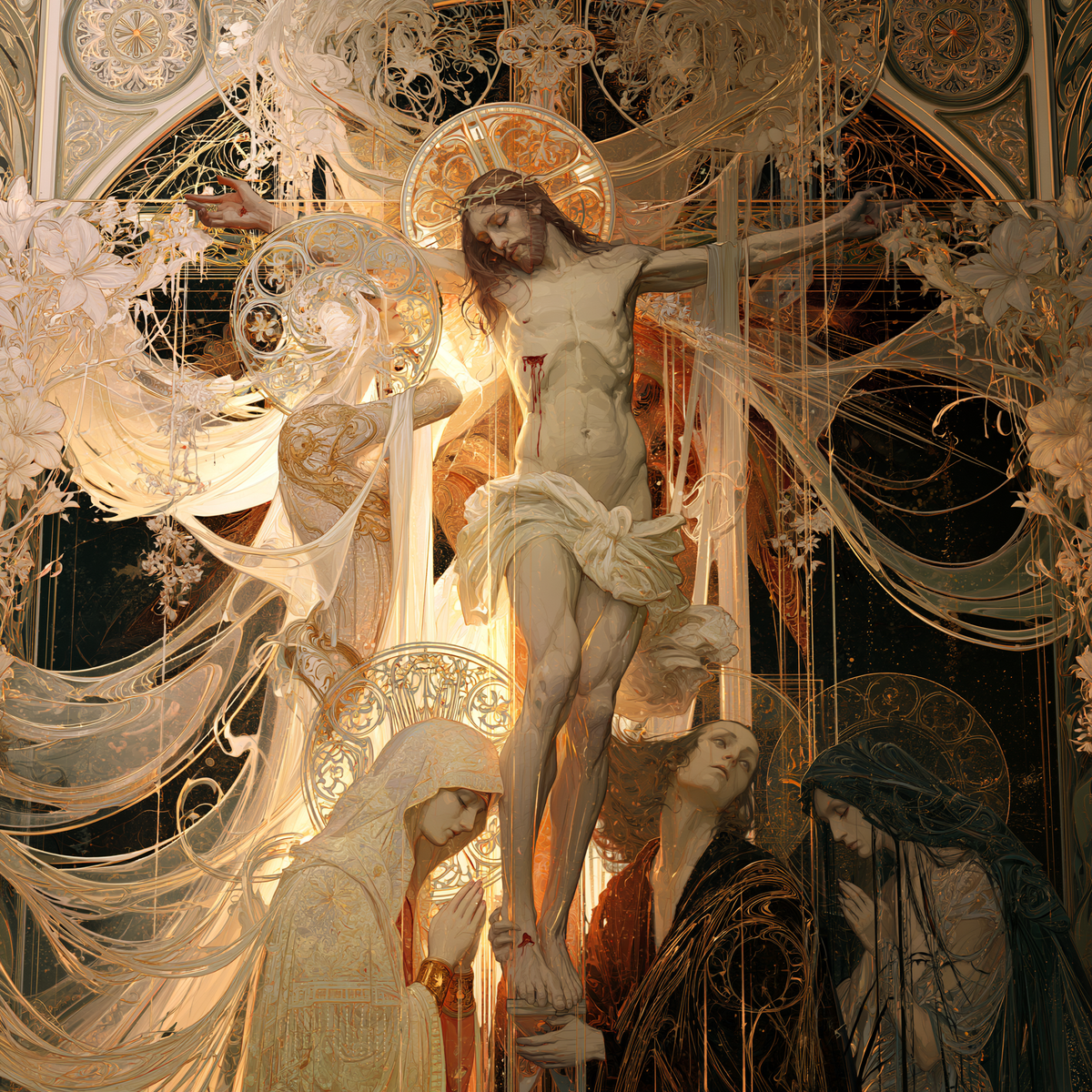 The Crucifixion - Sacred Art Nouveau · Square n° 1