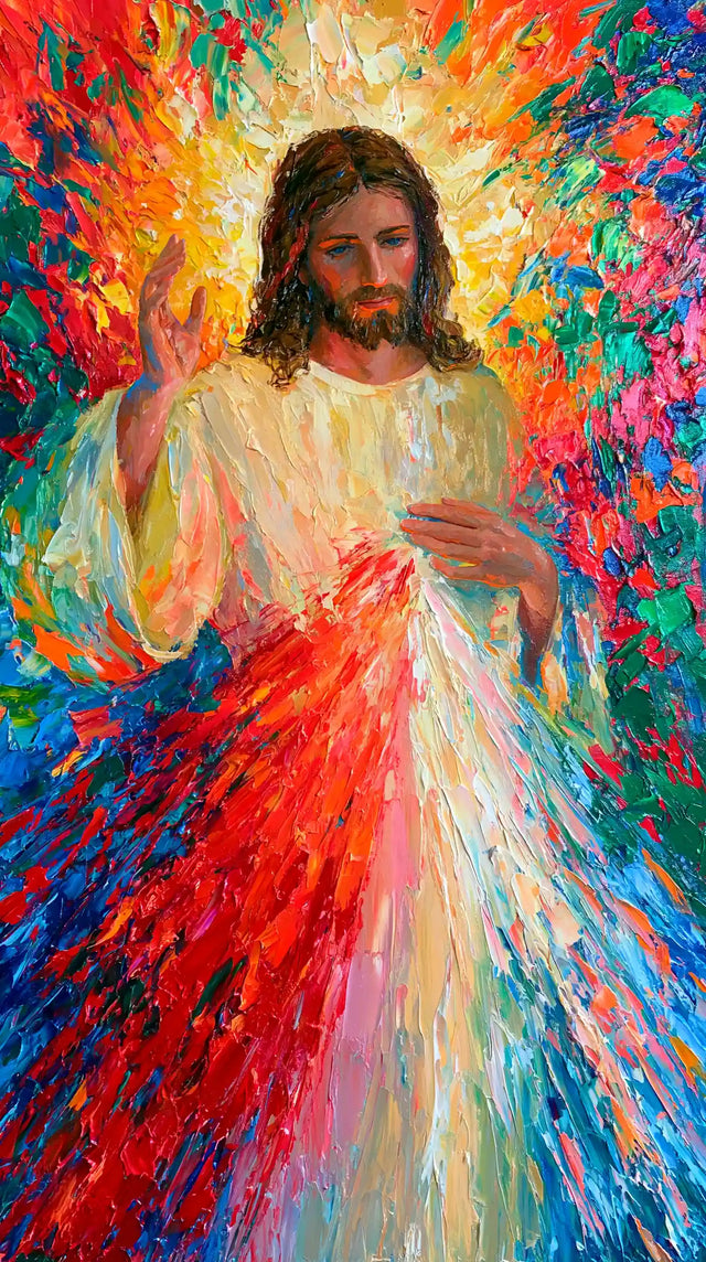 Divine Mercy Jesus – Colour Expressionism · Portrait no. 2