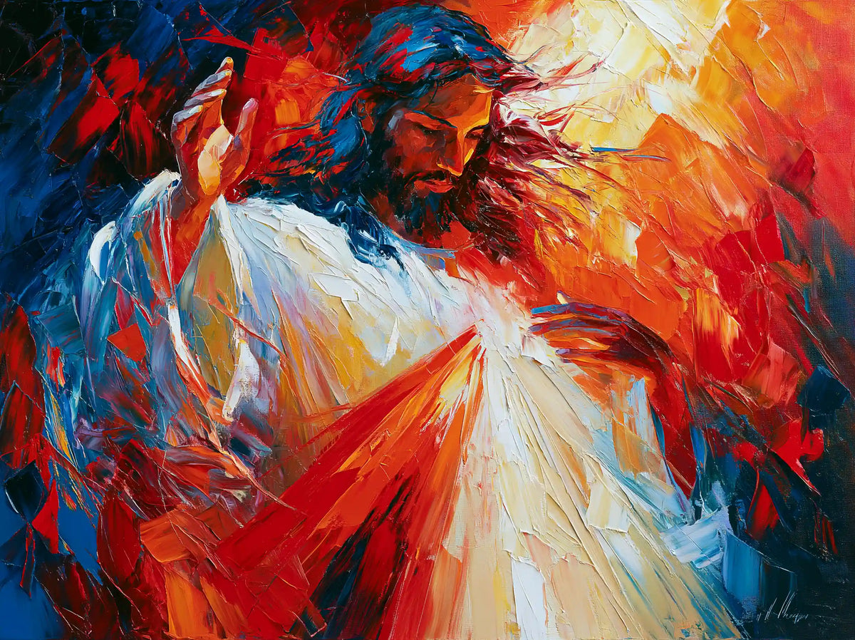 Divine Mercy Jesus – Expressionist · Landscape no. 4