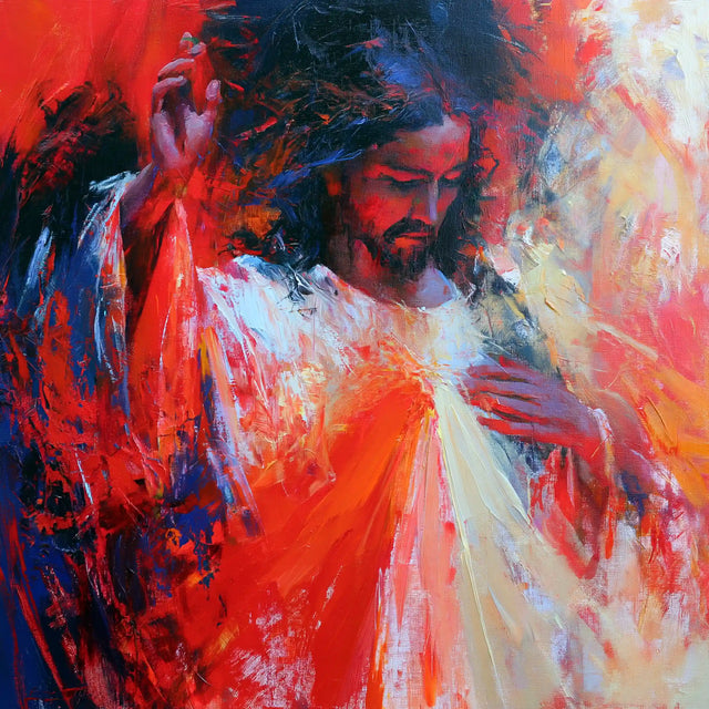 Divine Mercy Jesus – Expressionist · Square no. 1