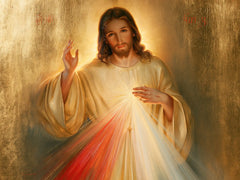 Divine Mercy Jesus — The Halo in the Amber Patina
