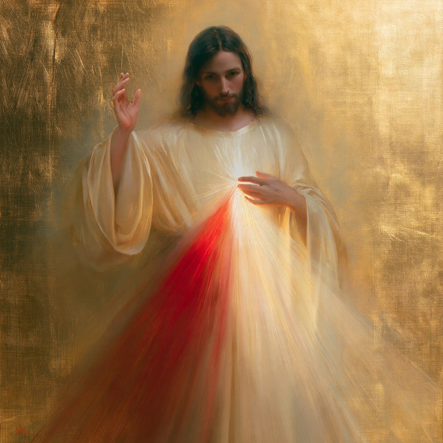 Divine Mercy Jesus - Sacred Gold · Square n° 1