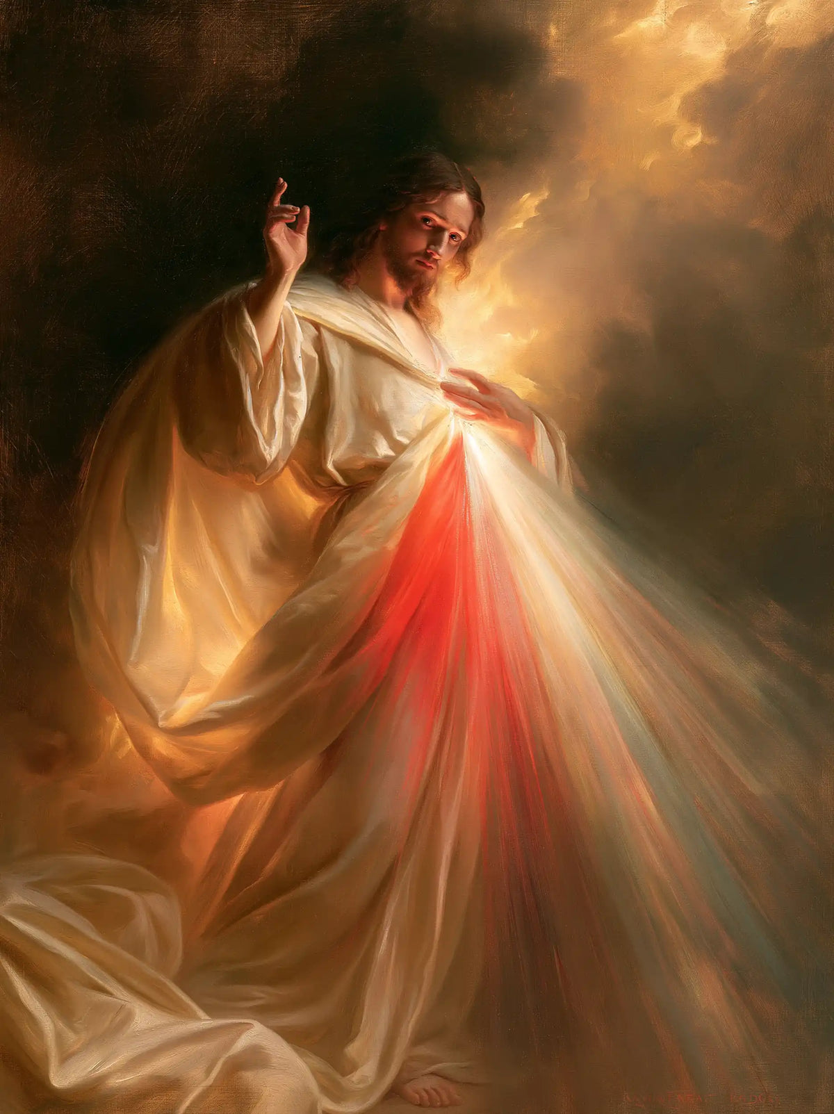 Divine Mercy Jesus — Light Within the Great Drapery