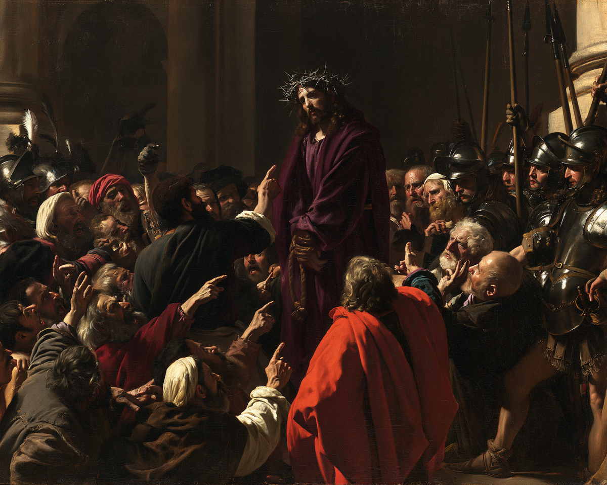 Ecce Homo — The Bowed Head in the Scarlet Circle