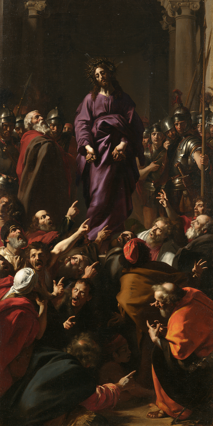 Ecce Homo — Purple Above the Sloping Ranks of Faces