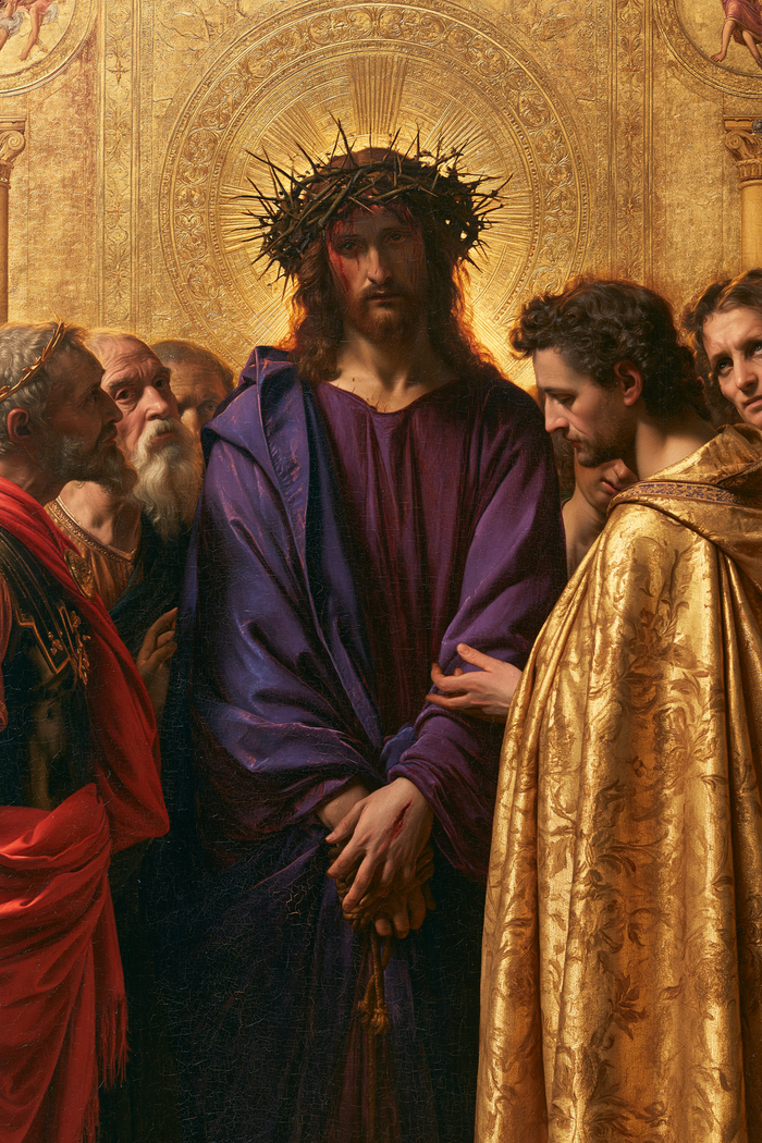 Ecce Homo — The Quiet Word Beside the Violet Sleeve