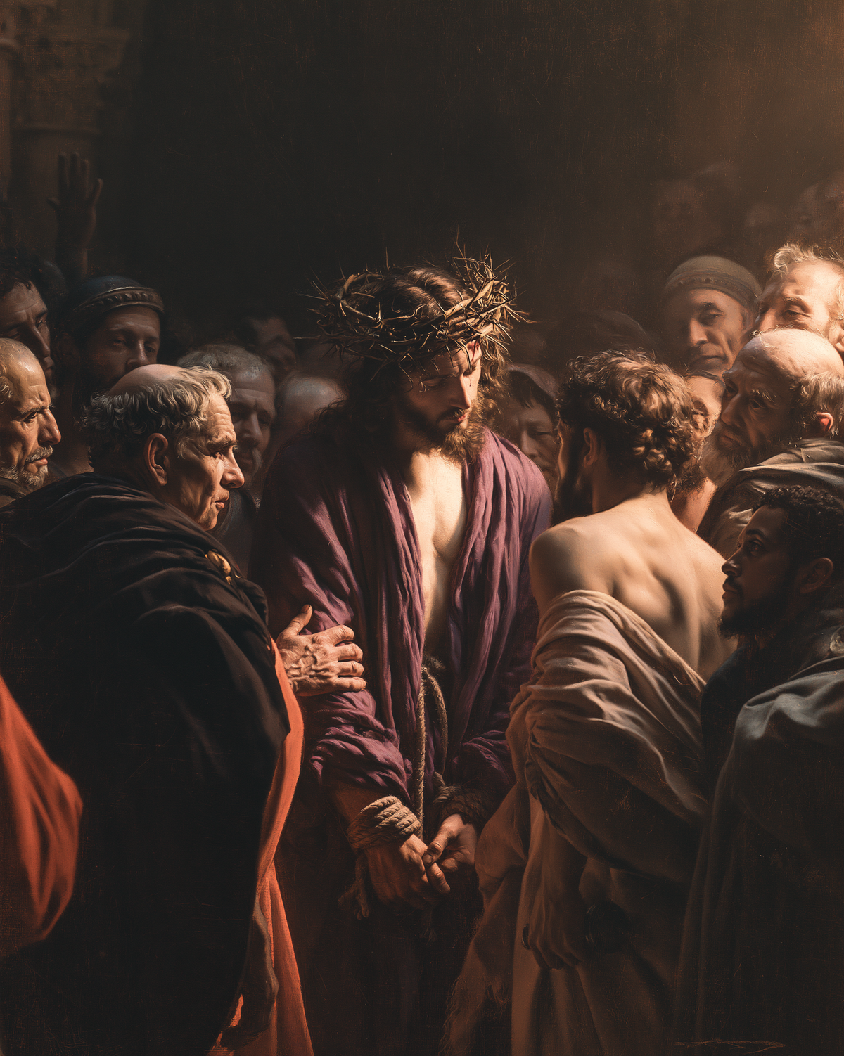 Ecce Homo — The Pale Chest Between Dark Drapes