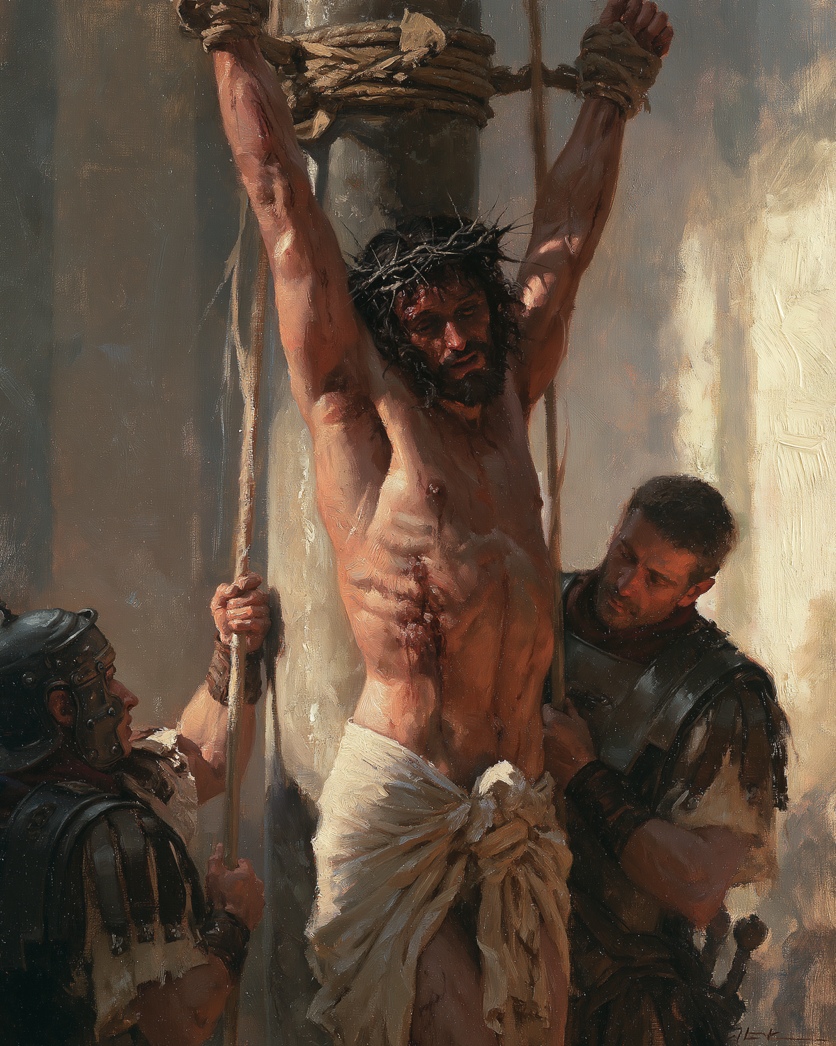 The Flagellation of Christ - Impressionist · Portrait n°12 - אמנות נוצרית