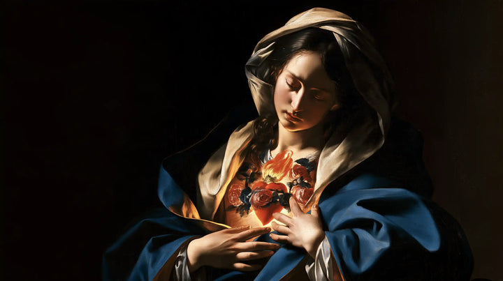 The Immaculate Heart of Mary — The Bright Flame Between Dark Roses