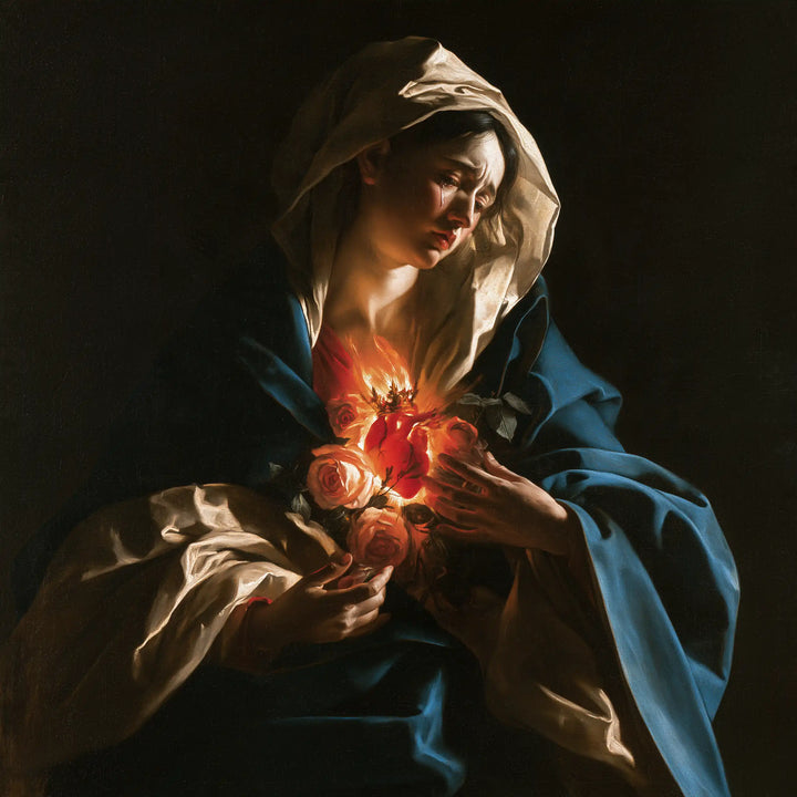 Immaculate Heart of Mary - Caravaggio Tenebrism · Square n° 1
