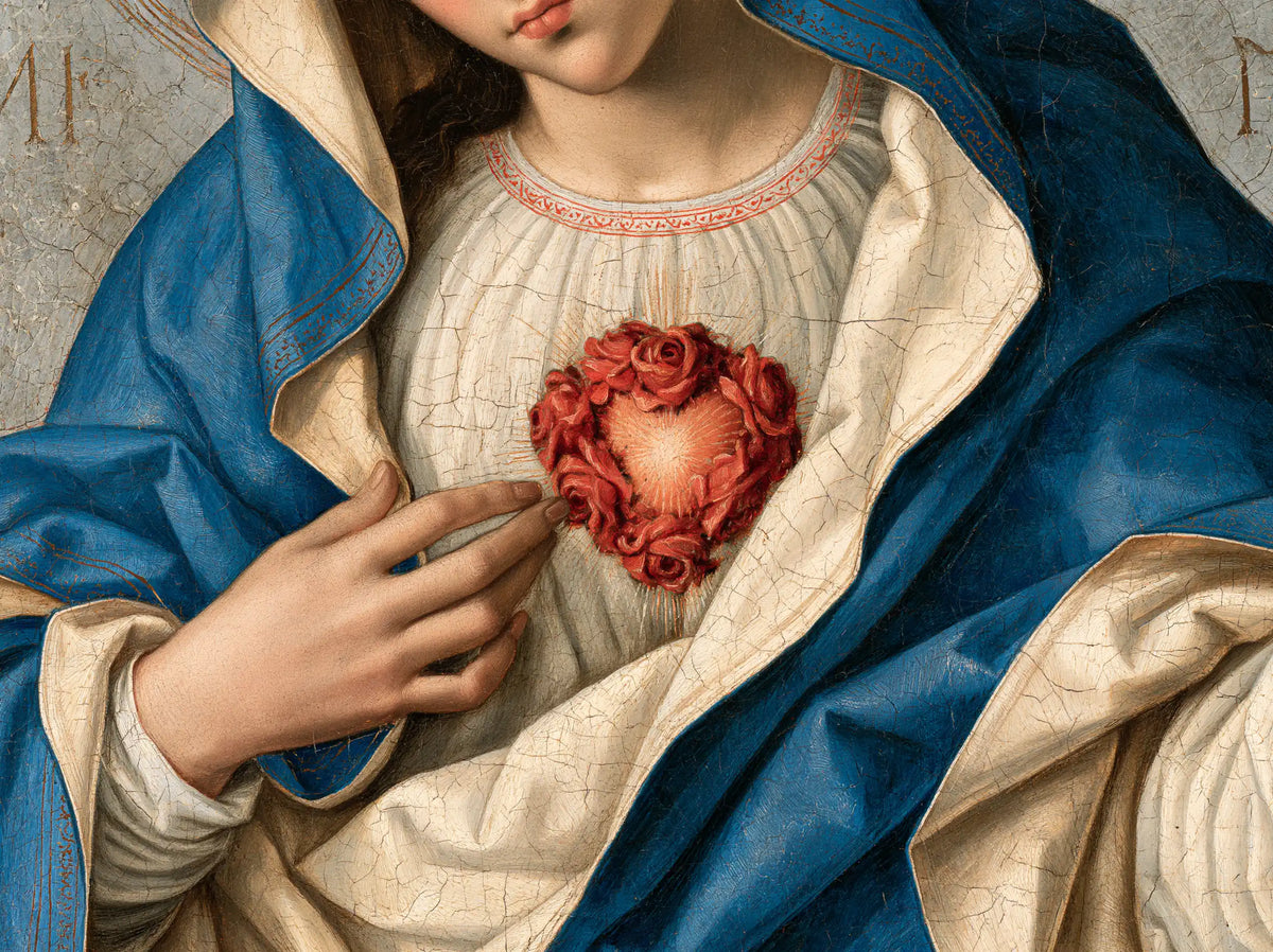 the Immaculate Heart of Mary in Florentine Renaissance style in Florentine Renaissance style, landscape Christian artwork no. 5