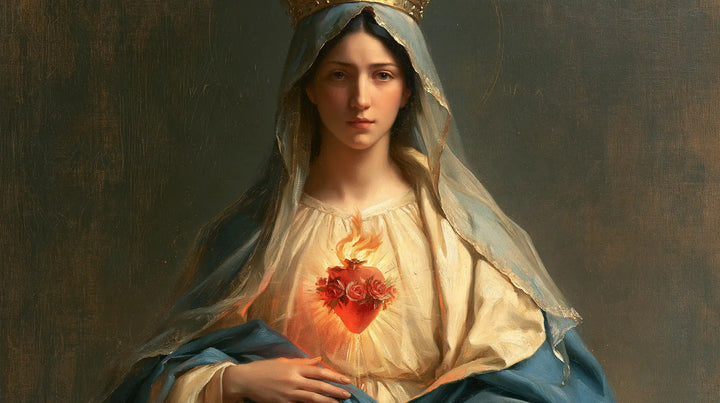 The Immaculate Heart of Mary — The Ember in Blue Stillness