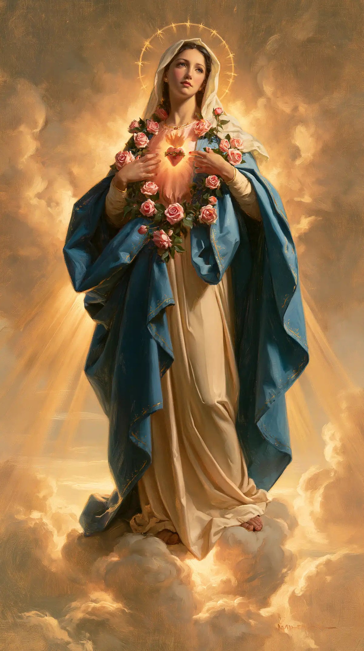 Immaculate Heart of Mary - Mary upon the Clouds with the Immaculate Heart · Portrait n° 5