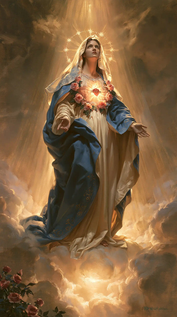 Immaculate Heart of Mary - Mary upon the Clouds with the Immaculate Heart · Portrait n° 8