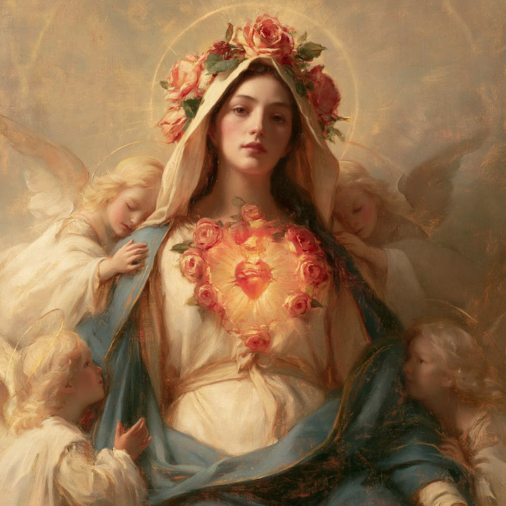 Immaculate Heart of Mary - Mary Surrounded by Angels · Square n° 1
