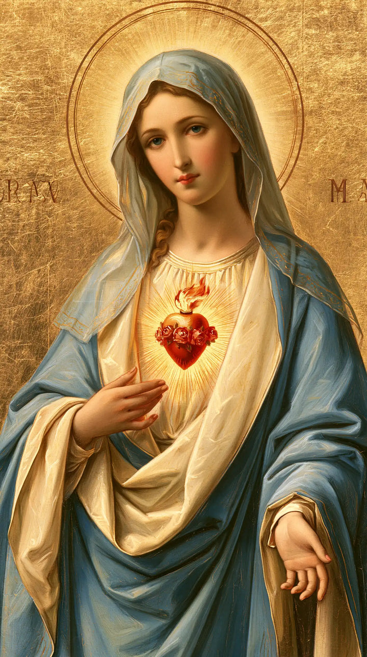 The Immaculate Heart of Mary — The Heart Beneath the Long-Folded Veil