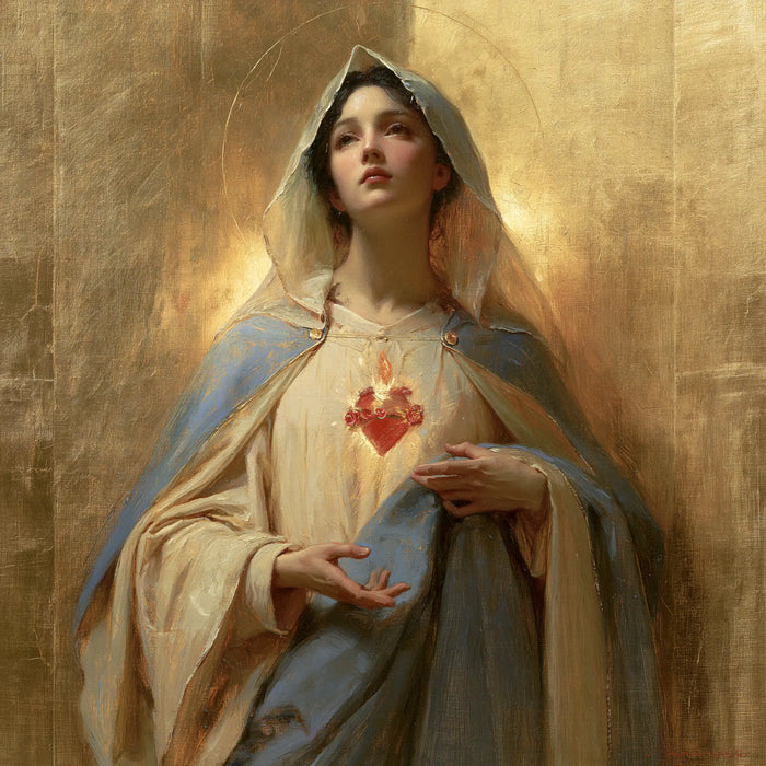 The Immaculate Heart of Mary — The Upturned Gaze and the Quiet Palm