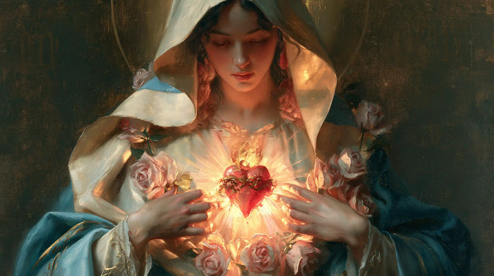 The Immaculate Heart of Mary — The Sunlike Heart Between Open Hands