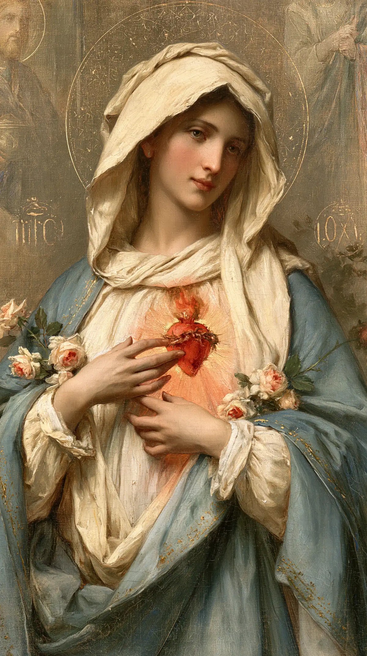 The Immaculate Heart of Mary — The Heart Kept Between White Roses