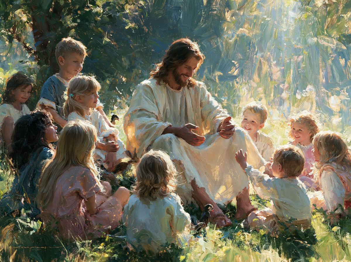 Jesus and the Children — The Circle beneath the Leafy Rays
