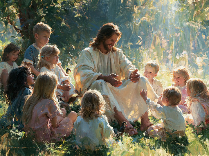 Jesus and the Children — The Circle beneath the Leafy Rays