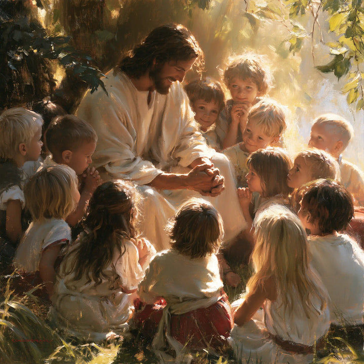 Jesus and the Children — Rest beneath Pale Leaves