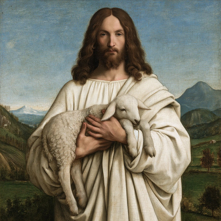 Jesus and the Lamb - Florentine Renaissance · Square n° 4