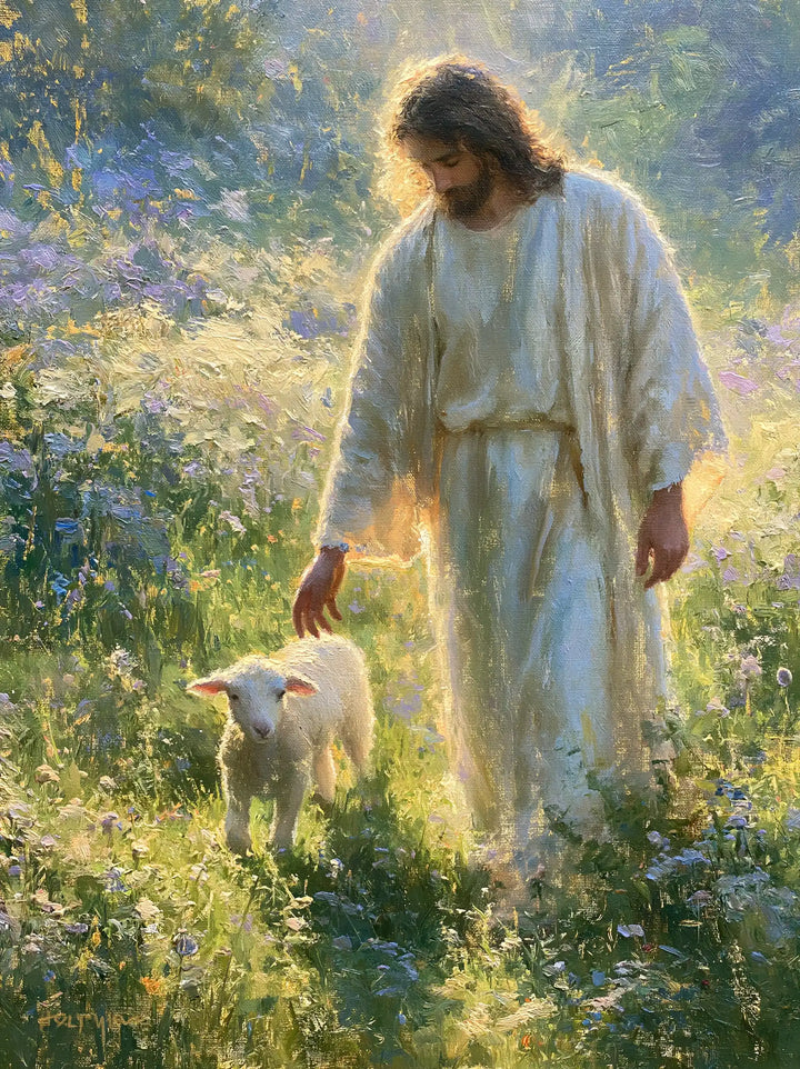 Jesus and the Lamb - Impressionist · Portrait n° 13
