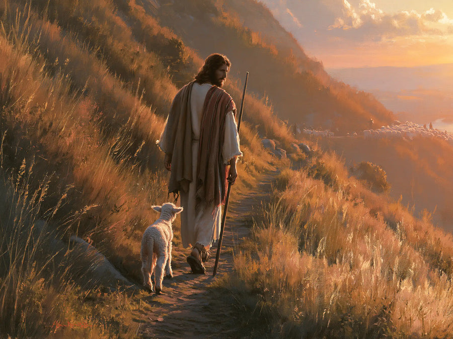 Jesus and the Lamb - Jesus Guiding the Lamb · Landscape n° 1