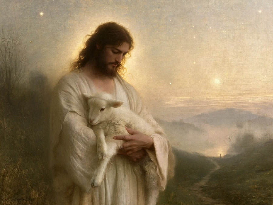Jesus and the Lamb - Symbolist · Landscape n° 6