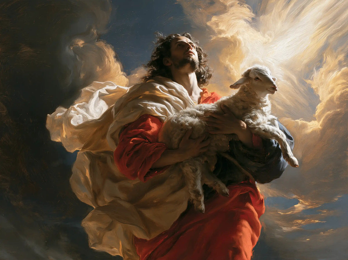 Jesus and the Lamb — Crimson Swept Toward the Light