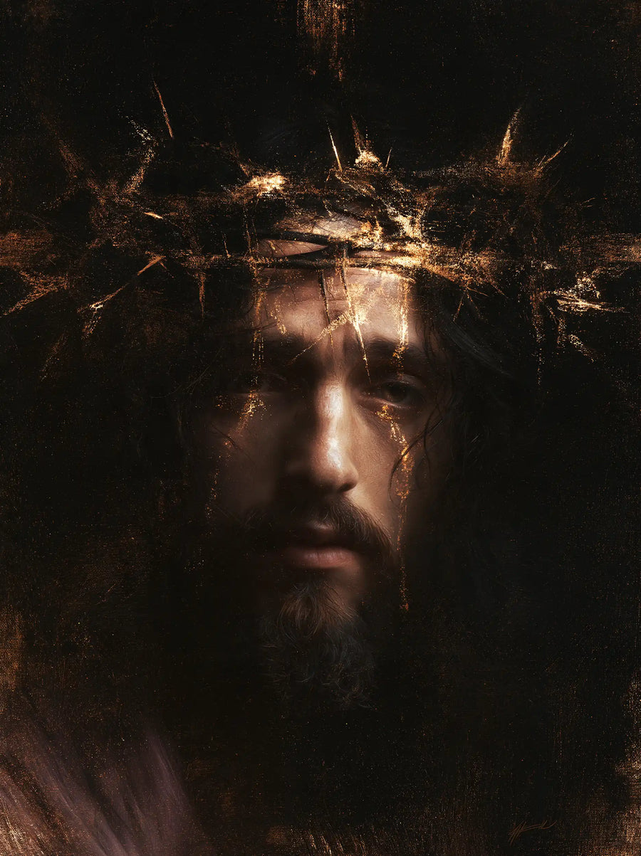 Jesus Crowned with Thorns - Black and Gold · Portrait n° 11