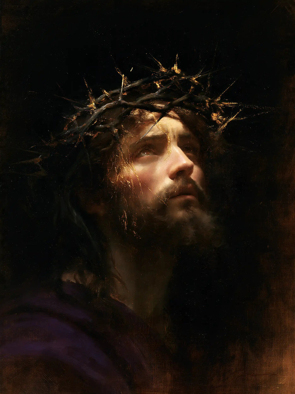 Jesus Crowned with Thorns — The Gaze toward Unseen Light