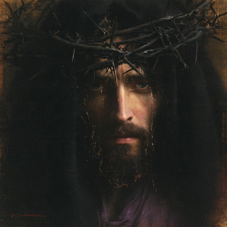 Jesus Crowned with Thorns - Black and Gold · Square n° 1