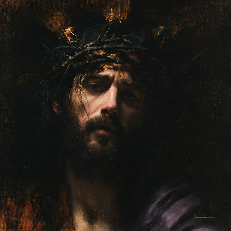 Jesus Crowned with Thorns - Black and Gold · Square n° 3
