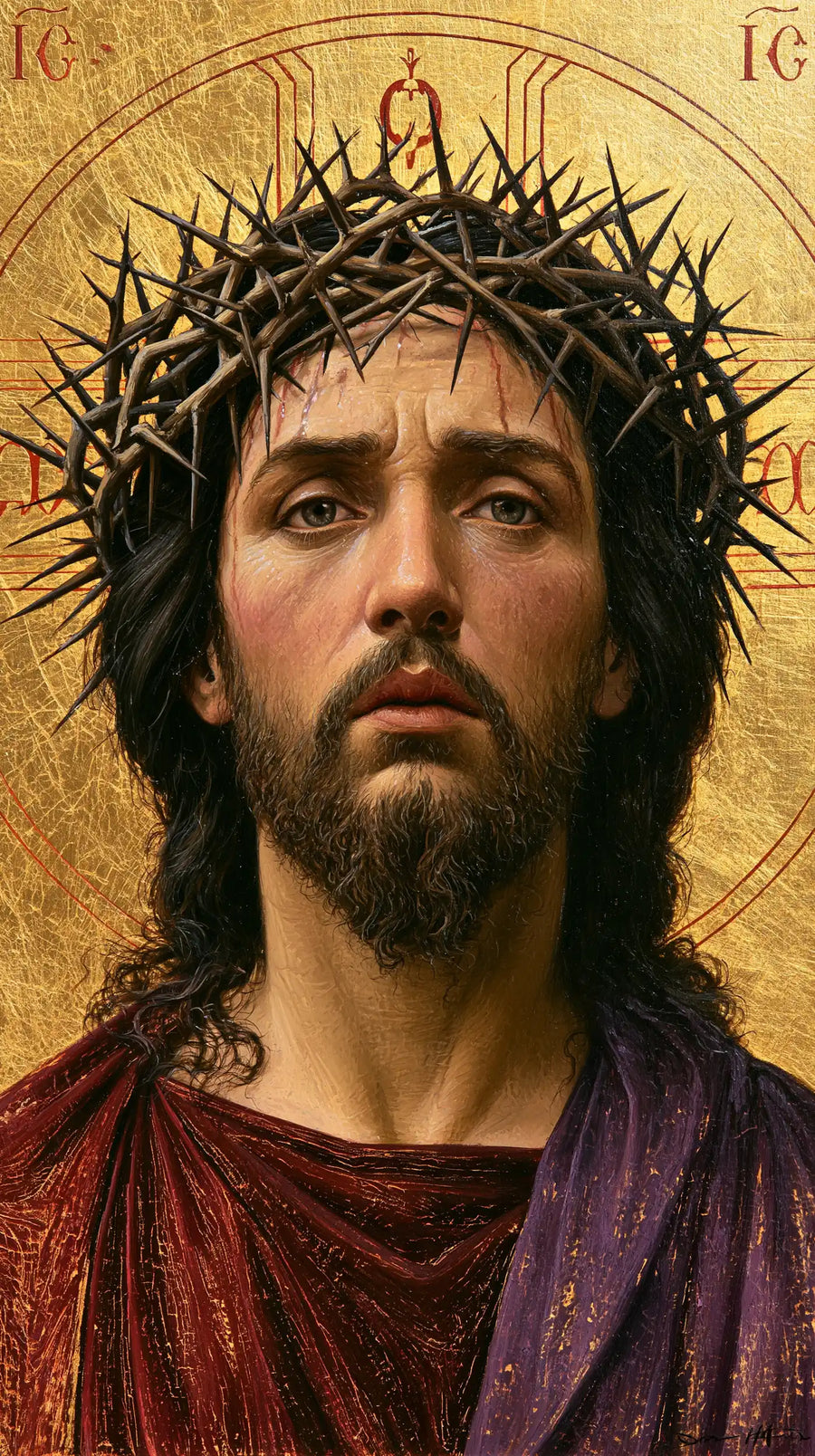 Jesus Crowned with Thorns — The Crown with Fine Upright Points