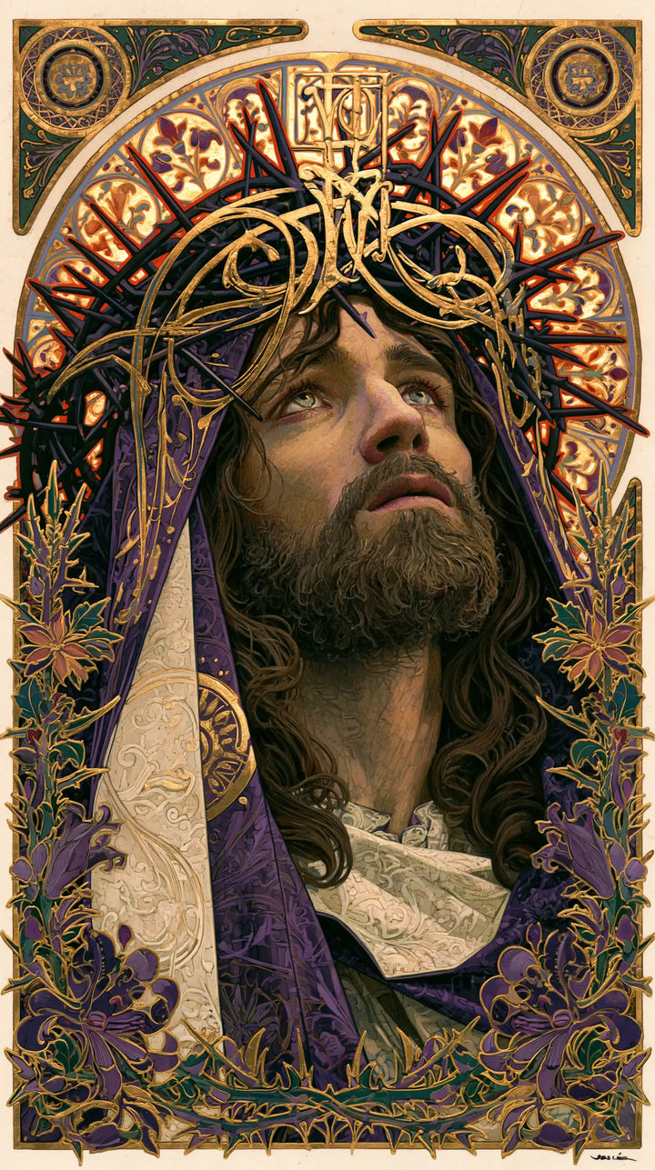 Jesus Crowned with Thorns - Sacred Art Nouveau · Portrait n° 1