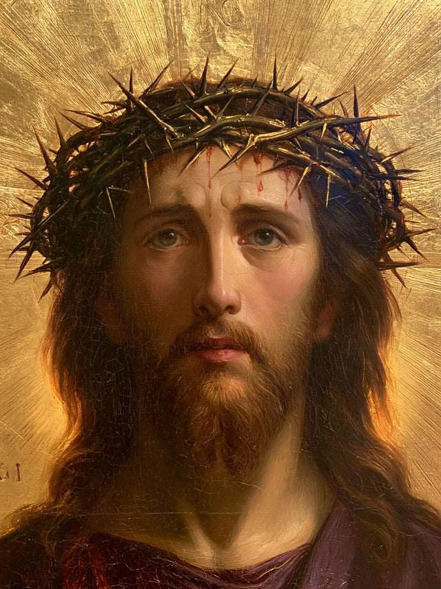 Jesus Crowned with Thorns — Gold Descending toward the Gaze